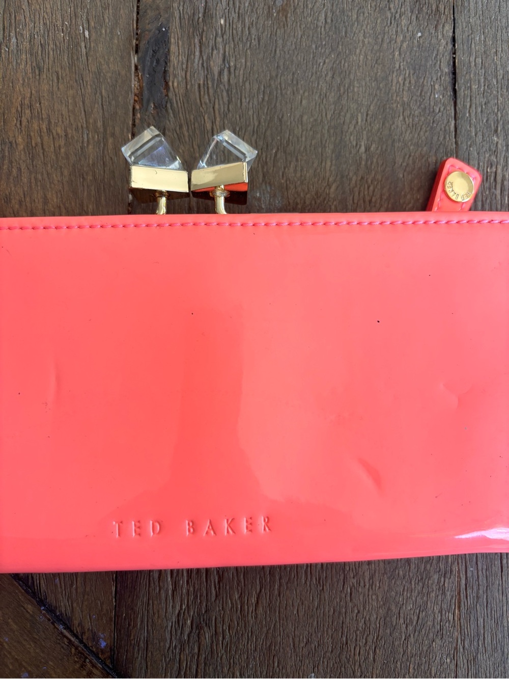 Ted Baker Coral Patent Clasp Wallet - Picture 5 of 7